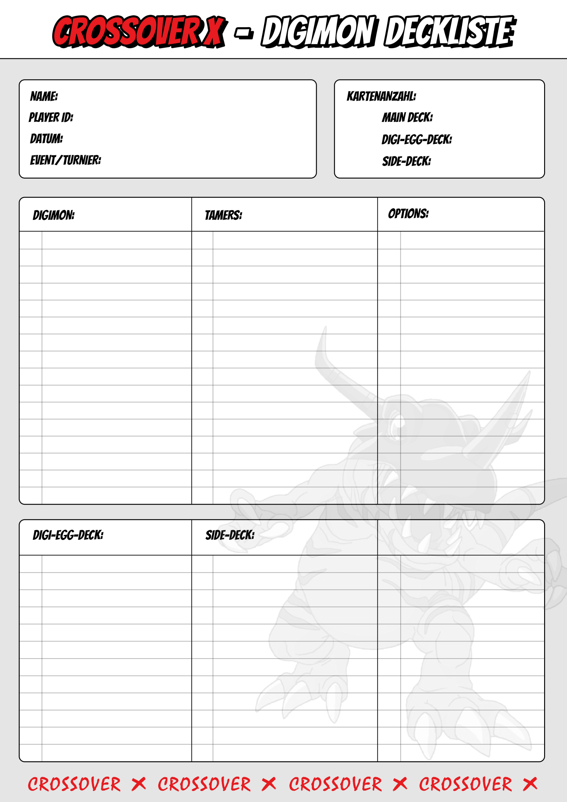Digimon Deckliste