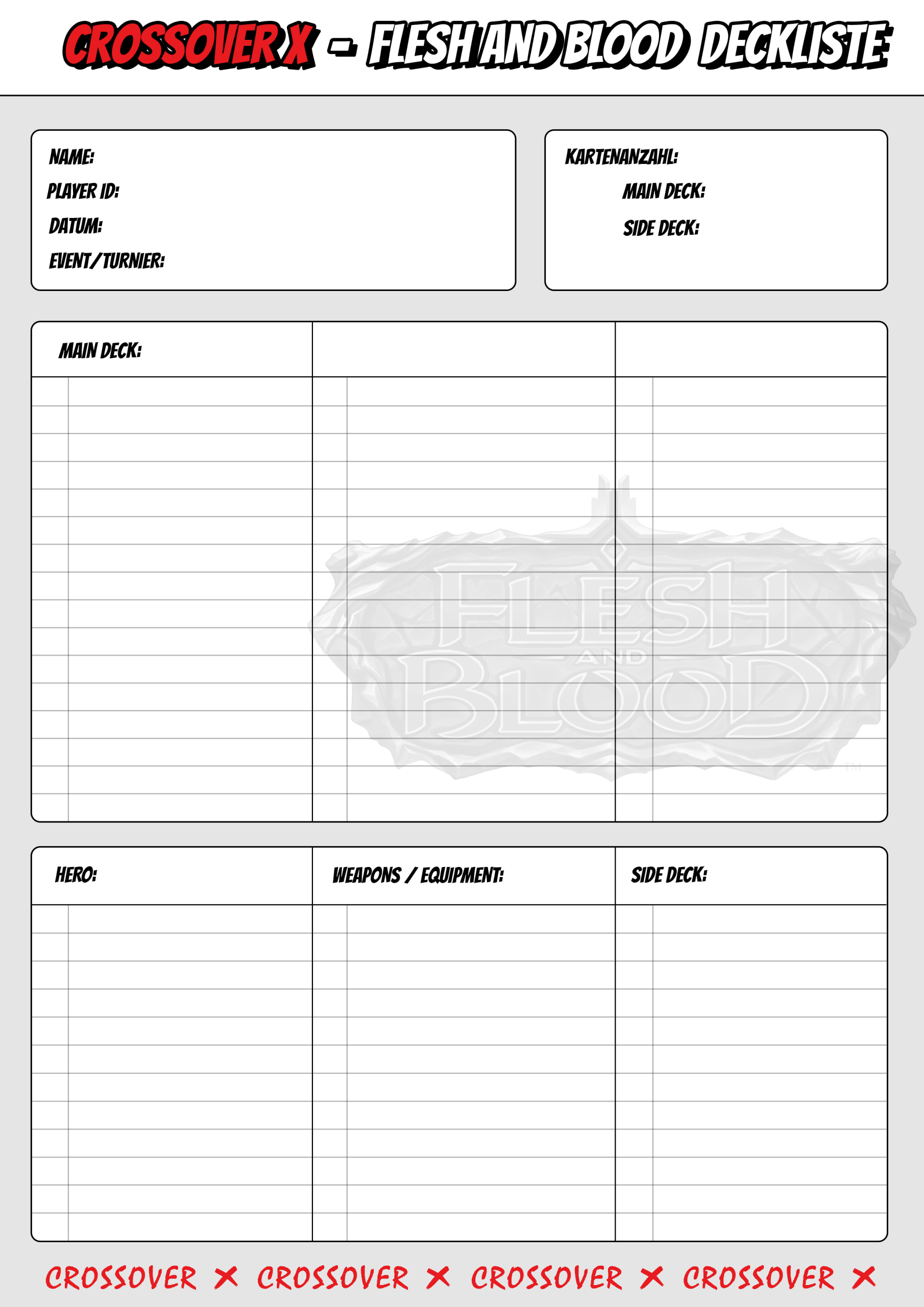 Flesh and Blood Deckliste