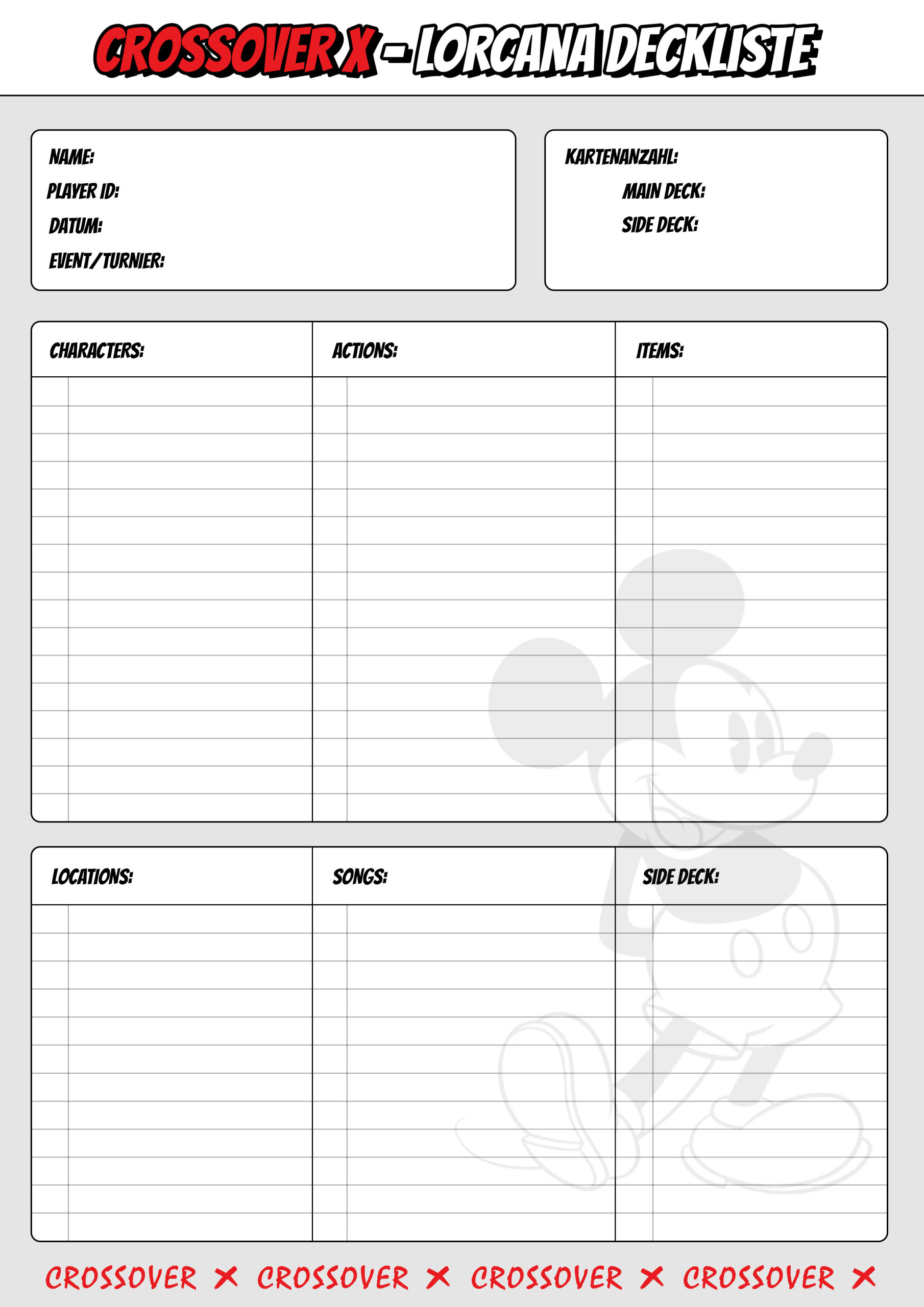 Lorcana Deckliste