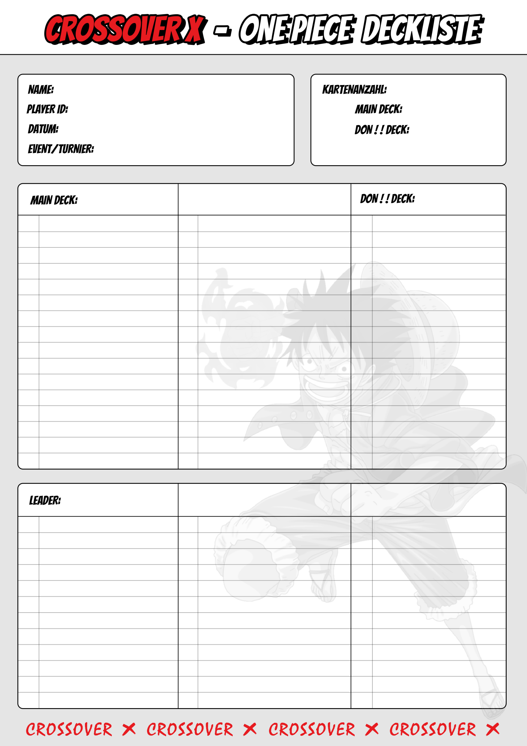 One Piece Deckliste