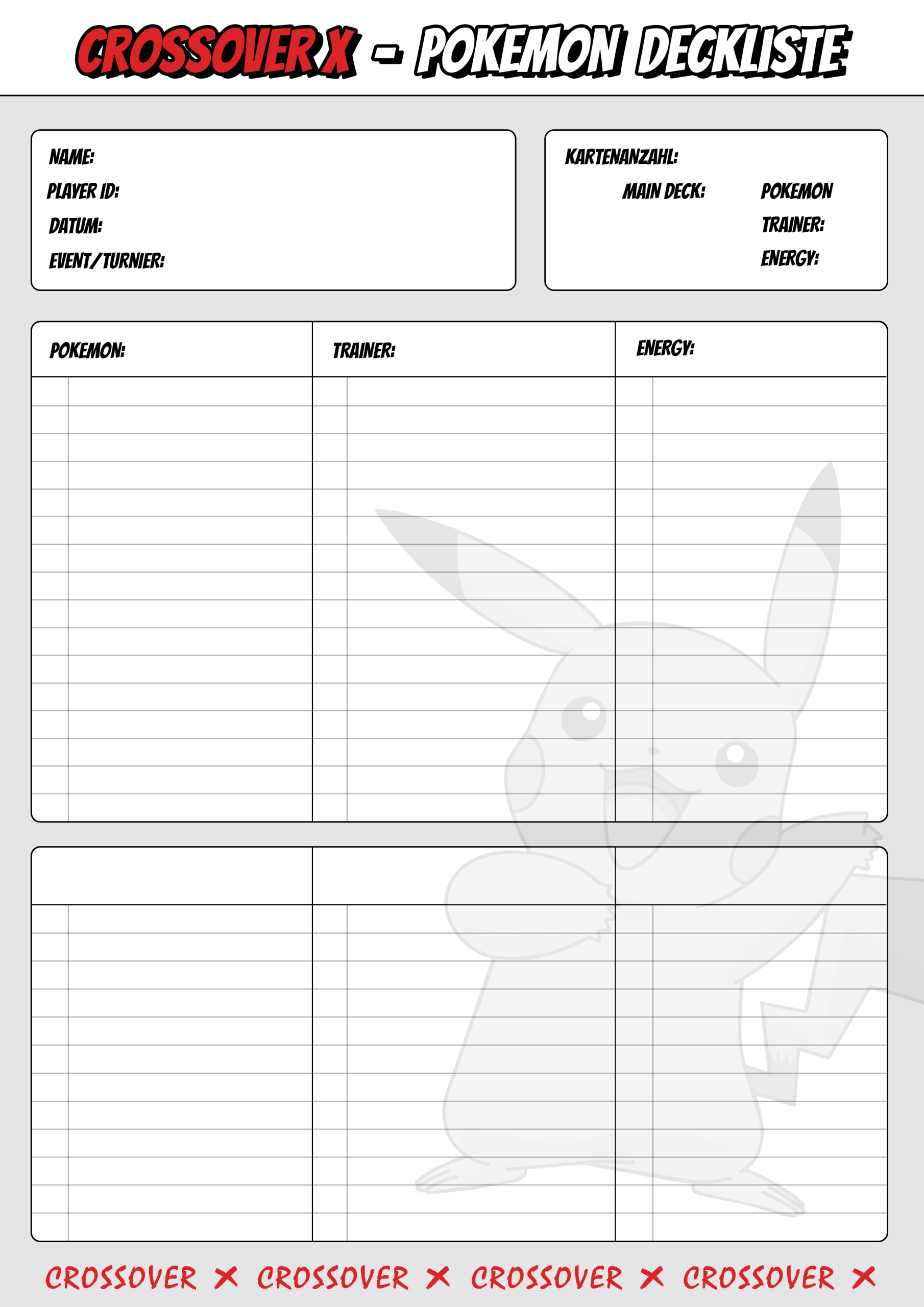 Pokémon Deckliste